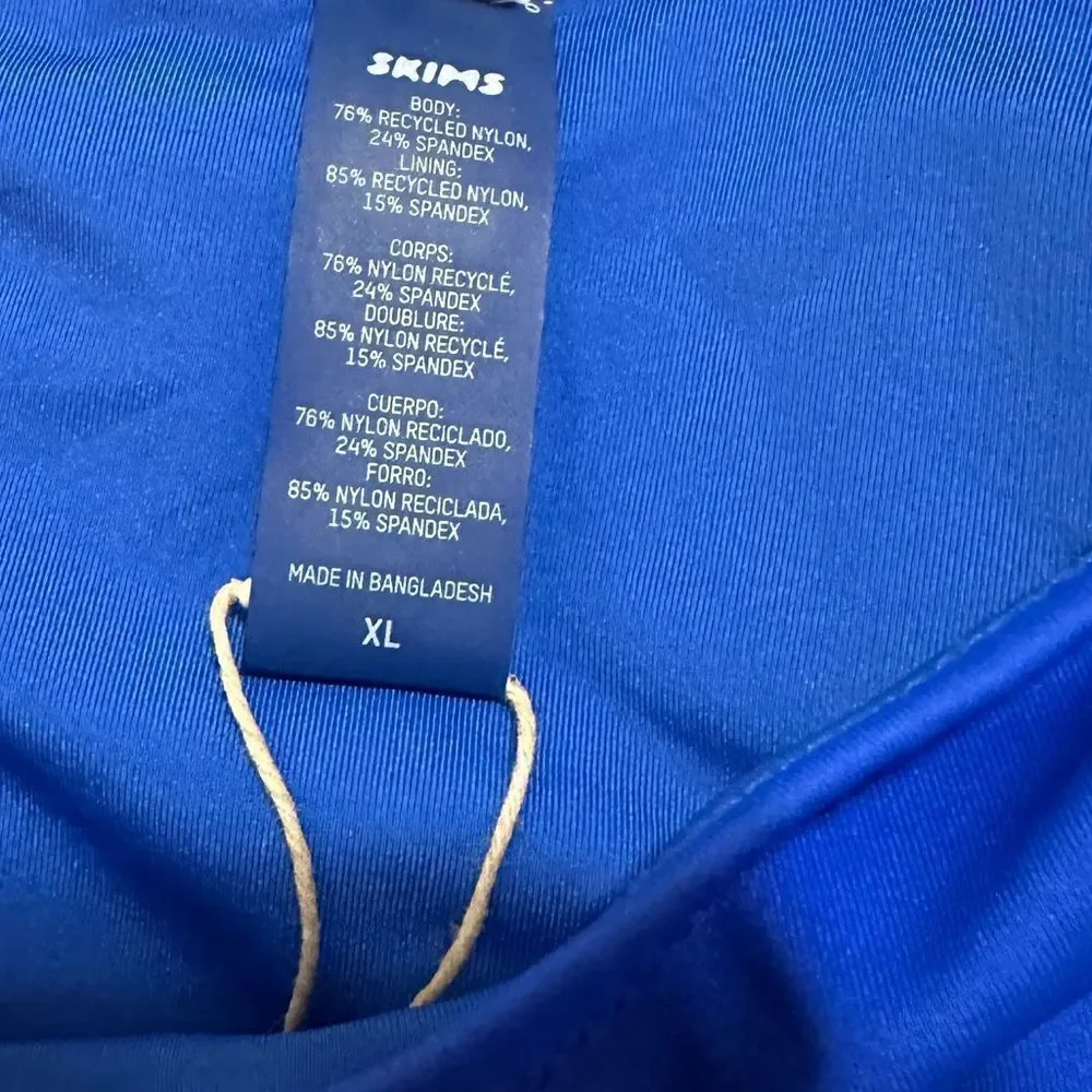 NWT SKIMS Rare Swim Bikini Dip Tie Bottom In Cobalt Blue High Waist Swimwear